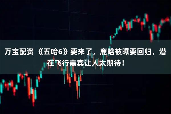 万宝配资 《五哈6》要来了，鹿晗被曝要回归，潜在飞行嘉宾让人太期待！